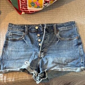 Old Navy Blue Jean Shorts High-Waisted Raw Hem